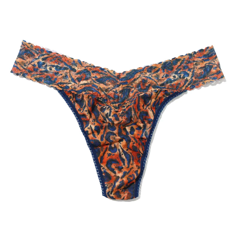 Signature Lace Original Rise Thong | Wild About Blue (Animal Print) Lace Dress Layers