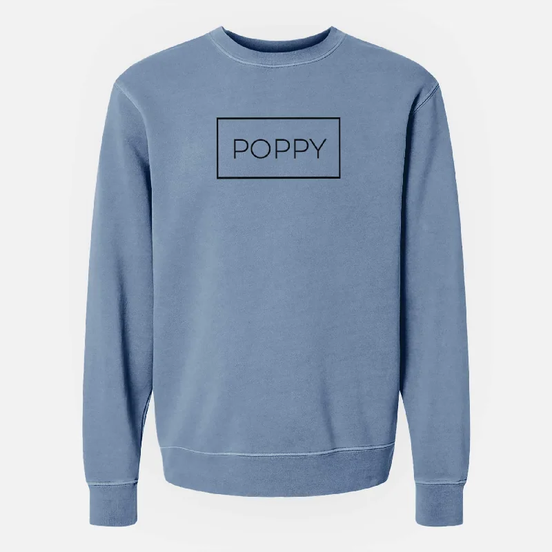 Poppy Boxed - 1 Line - Unisex Pigment Dyed Crew Sweatshirt Printed Sweatshirt Hoodie