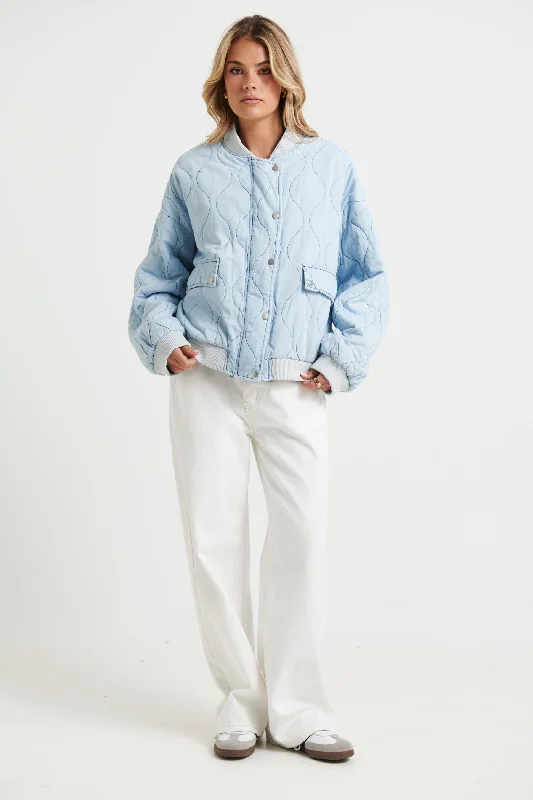 Leona Denim Bomber Light Blue