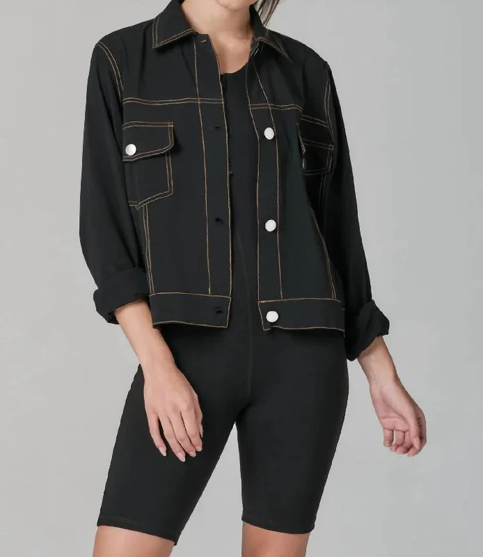 Jean In A Bottle Button Down Jacket In Black Women's evening jackets