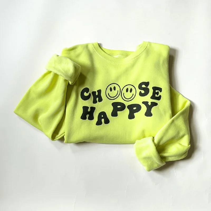 Choose Happy Sweatshirt - Strobe Hoodie Sweatshirt Chic