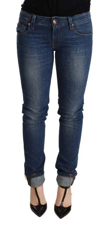 Chic Blue Washed Push-up Skinny Jeans