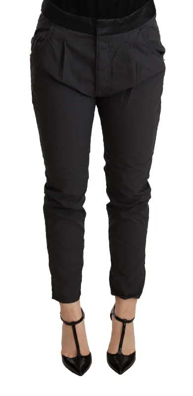 Elegant Mid Waist Slim Fit Skinny Pants