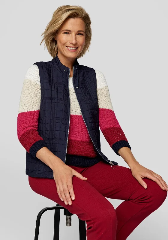 Rabe Check Pattern Light Gilet, Navy Women's must-have jackets