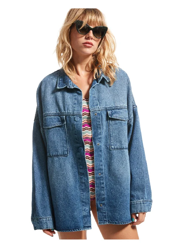 Main Character Denim Jacket - Medium Blue Women's UV protection jackets