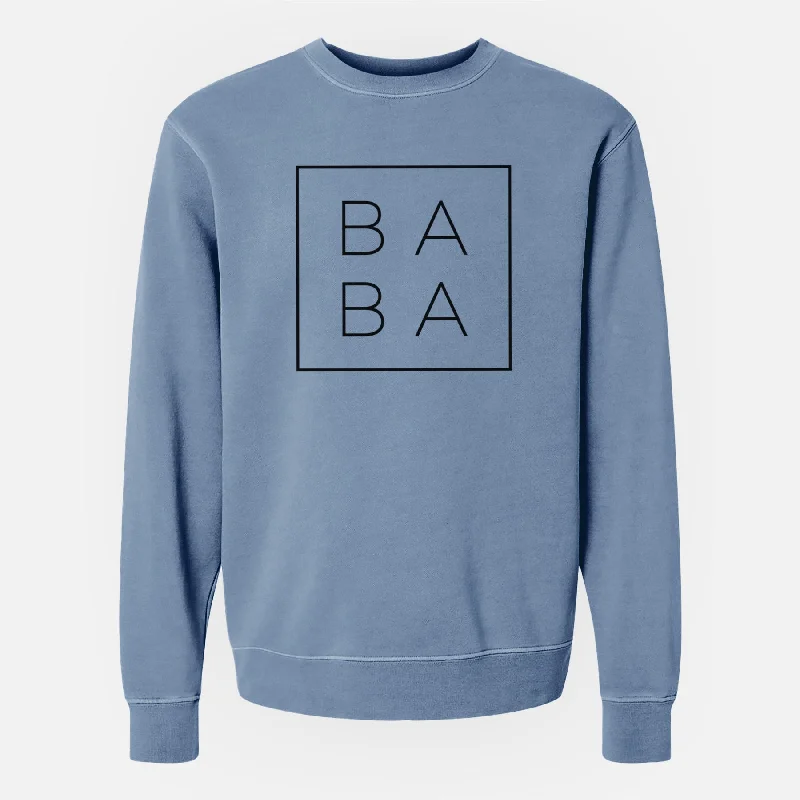 Baba Boxed - Unisex Pigment Dyed Crew Sweatshirt Relaxed Fit Hoodie