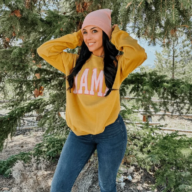 Fall Mama Sweatshirt - Mustard Casual Hoodie Sweatshirt Wear