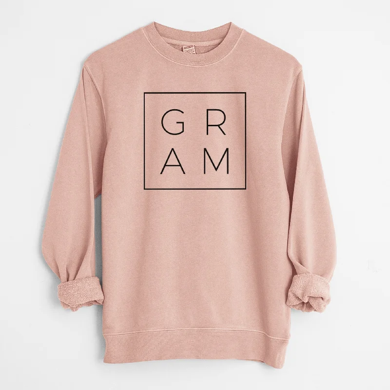 Gram Boxed - Unisex Pigment Dyed Crew Sweatshirt Plush Hoodie Sweatshirt