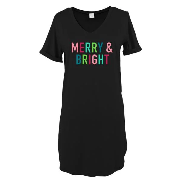 Hello Mello Merry & Bright Holiday Sleep Shirt Boho pajama sets