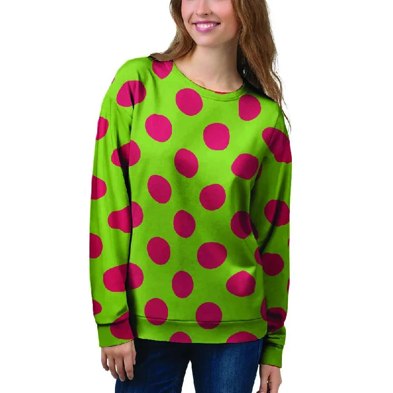 Green And Red Polka Dot Women's Sweatshirt Women's sweaters