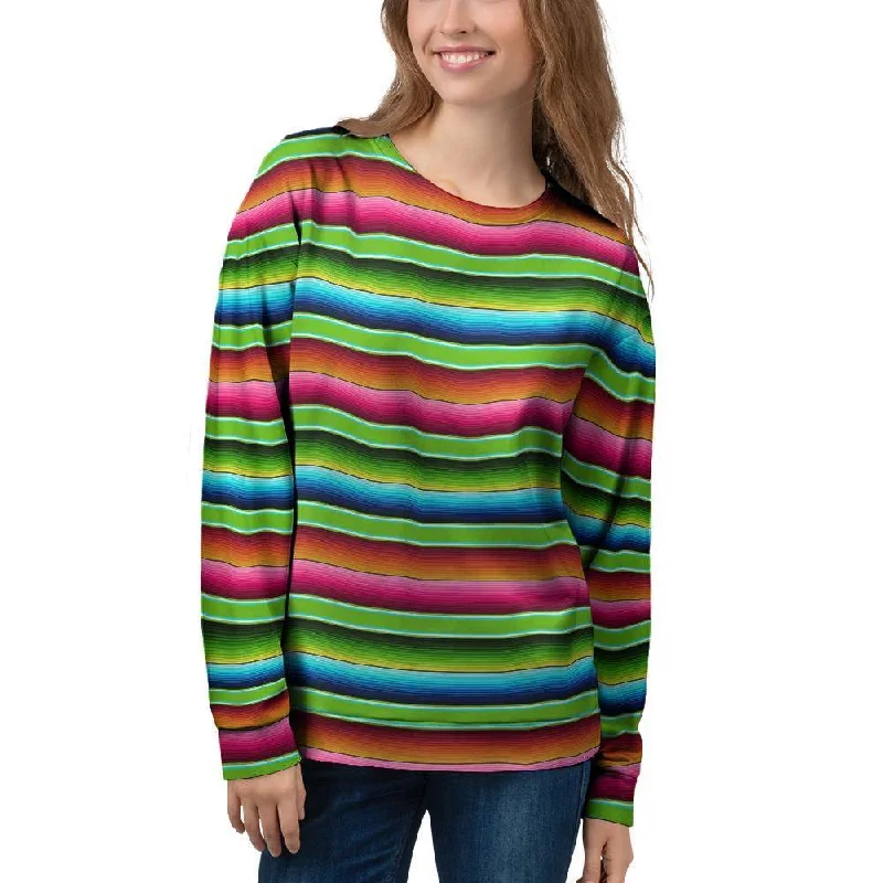 Green Baja Serape Women's Sweatshirt Comfortable sweaters for all seasons