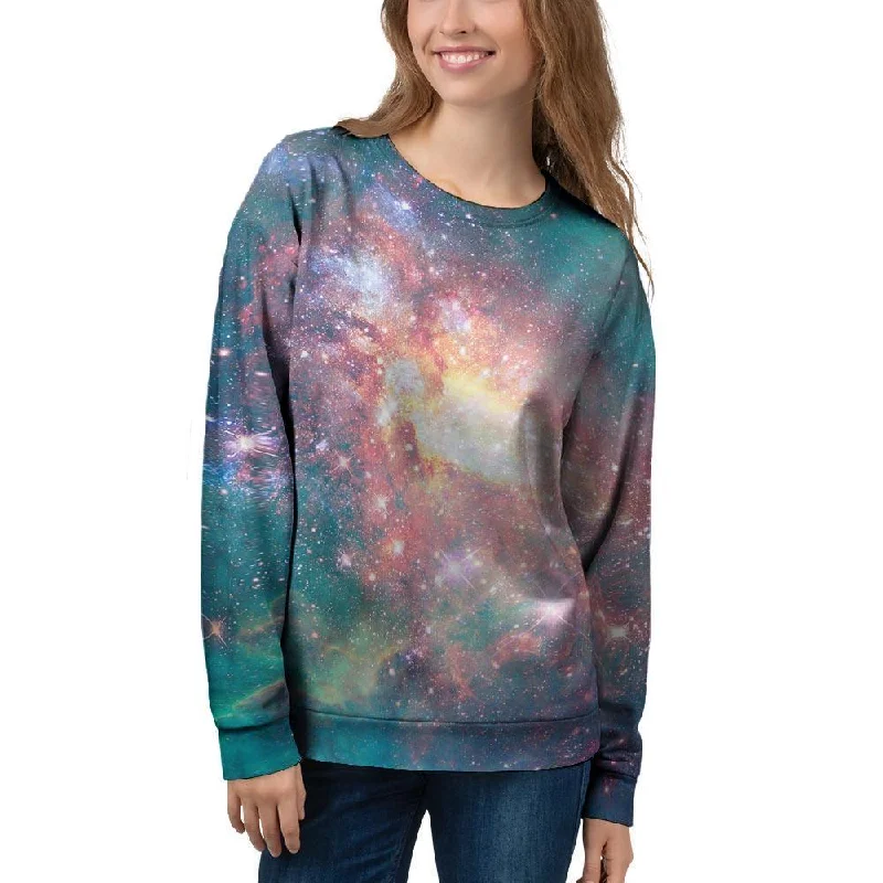 Green Cosmic Space Galaxy Women's Sweatshirt Best sweaters for formal occasions