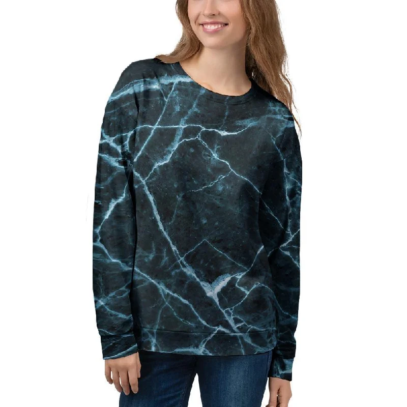 Green Cracked Marble Women's Sweatshirt Best sweaters for work