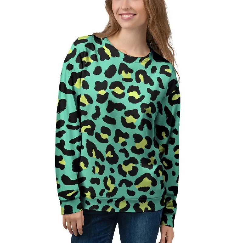 Green Leopard Women's Sweatshirt Luxury sweaters