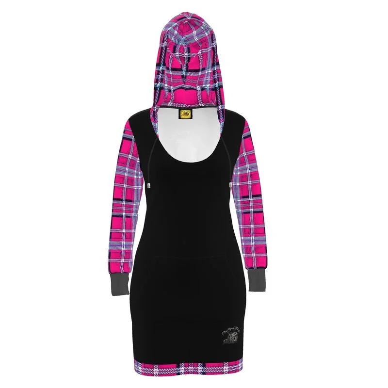 TRP Twisted Patterns 06: Digital Plaid 01-04A Designer Hoodie Dress Fashion-forward mini dresses