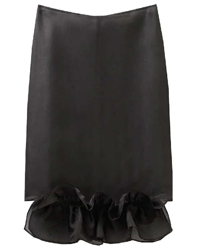 Black Frill Skirt Bright color unclassified skirts