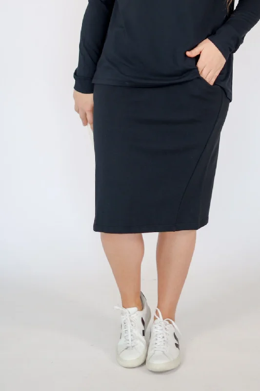 Sweat Skirt 25"-Black Cotton unclassified skirts