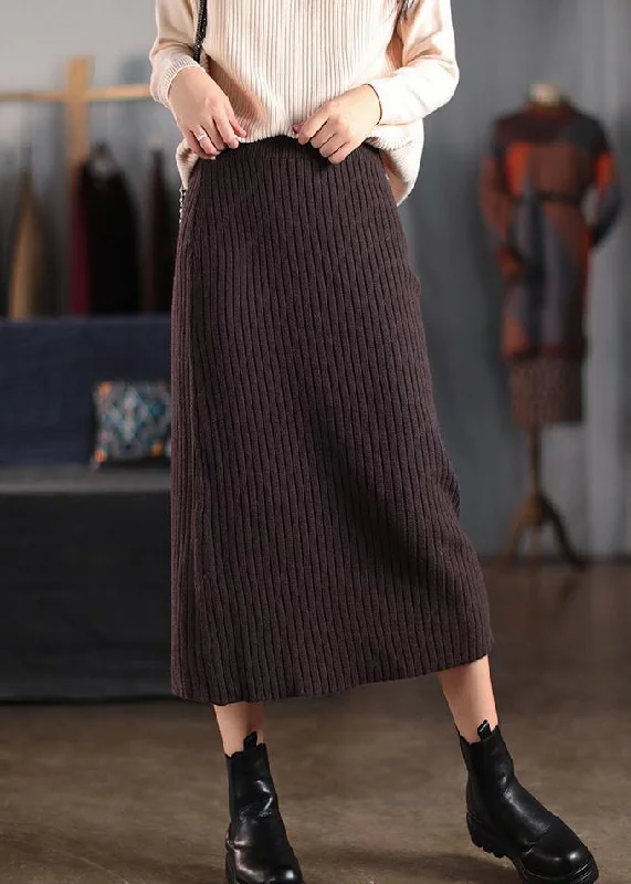 Women Chocolate Dresses Elastic Waist Patchwork Robes Spring Skirt Pastel unclassified skirts