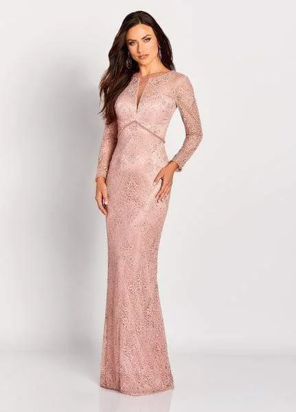 Cameron Blake by Mon Cheri - Bead-Trimmed Allover Lace Gown 119652W - 1 pc English Rose In Size 18W Available Velvet party dresses