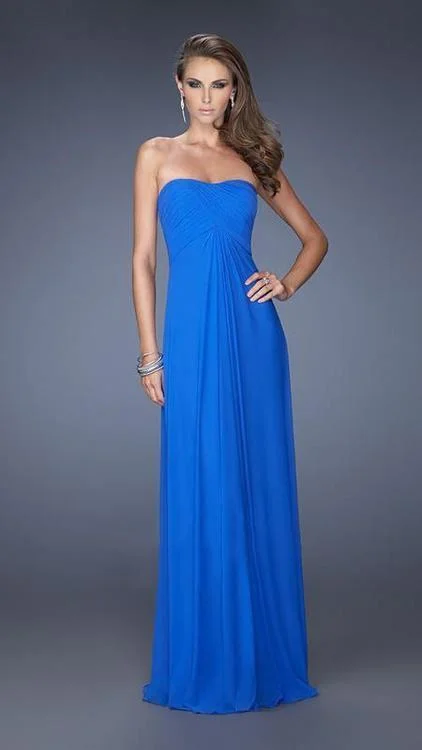 La Femme - 19975 Strapless Ruched Long Gown Casual party dresses