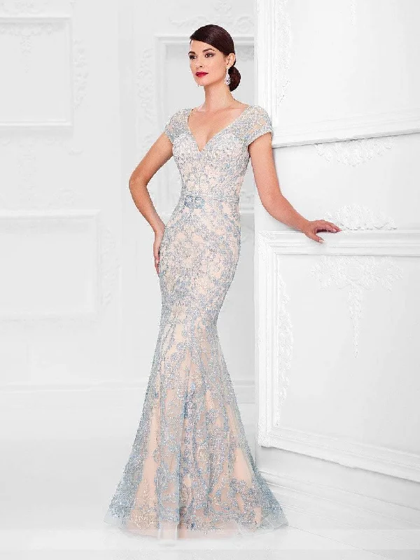 Mon Cheri - Trumpet Gown 117D70 - 1 pc Nude/Blue in Size 10 and 2 pcs Charcoal in Size 8 Available Fashion-forward party dresses