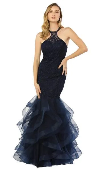 Nox Anabel - Beaded Lace High Halter Tulle Mermaid Gown M189 Glamorous party dresses