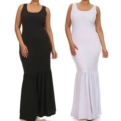 Plus Dress Maxi Gown Mermaid Hourglass Tank Sleeveless Cocktail Women Best maxi dresses for curvy figures