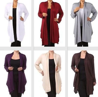 Plus Wrap Women Cardigan Open Front Asymmetrical Long Sleeve Casual New Best maxi dresses for plus size