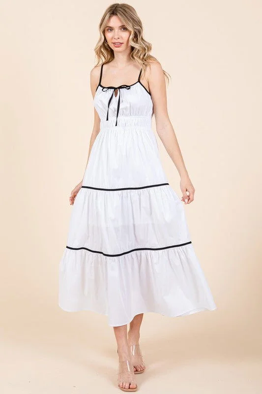 Geegee Plus Piping Detailed Midi Sundress Boohoo midi dresses