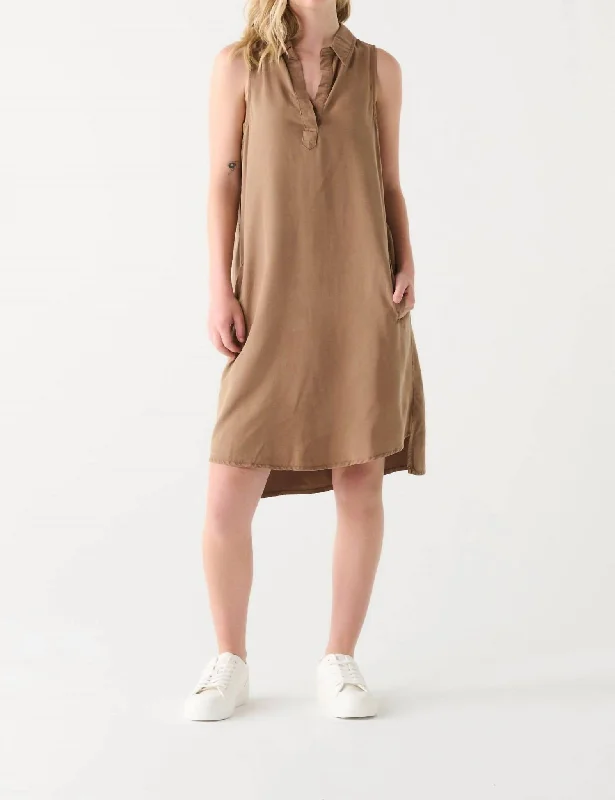 Tencel Mini Dress In Mocha Black Mini Skirt