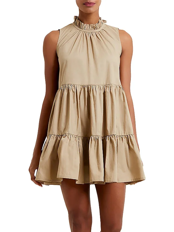 Womens Tiered Short Mini Dress Mini Skirt Dress