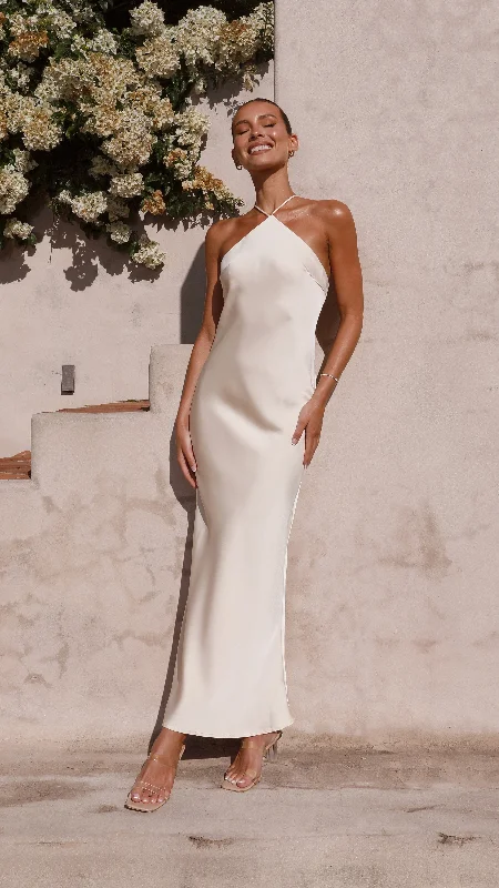 Chiara Maxi Dress - Champagne Formal Maxi Outfit