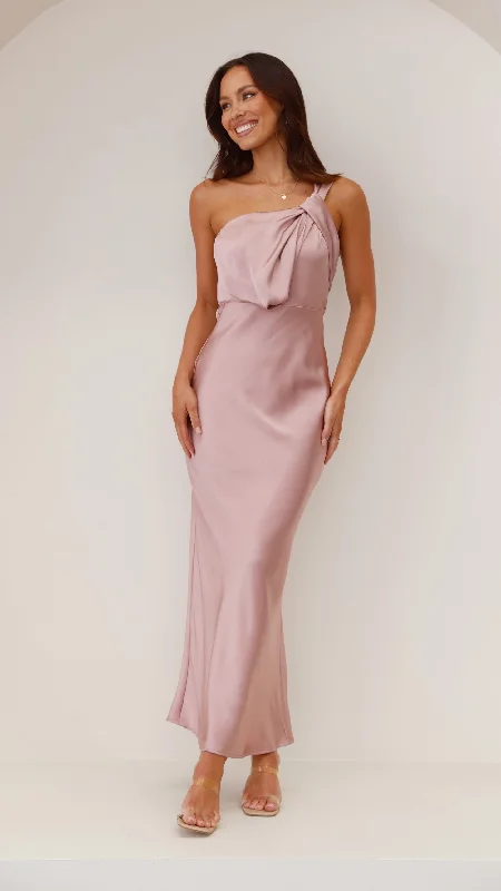 Greta Maxi Dress - Dusty Pink Knit Maxi Skirt