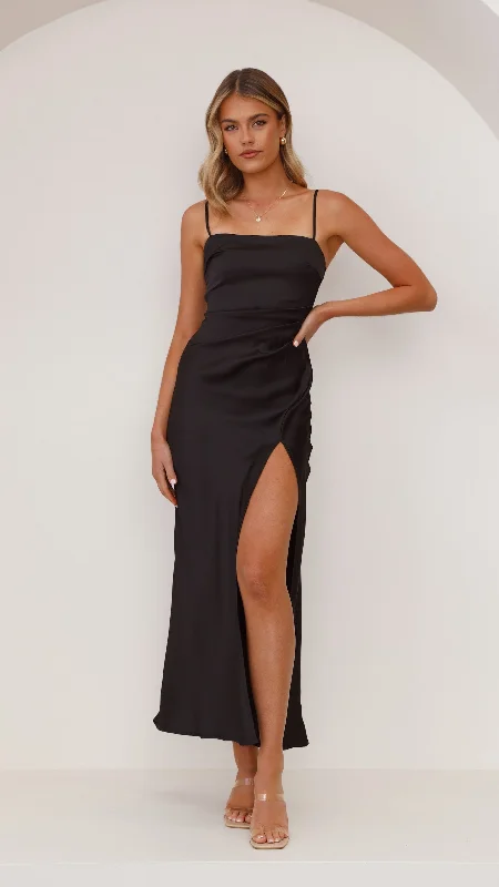 Ilana Maxi Dress - Black Velvet Maxi Skirt