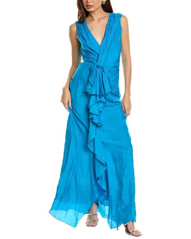 Alberta Ferretti Cascading Silk Gown Budget-friendly unclassified dresses