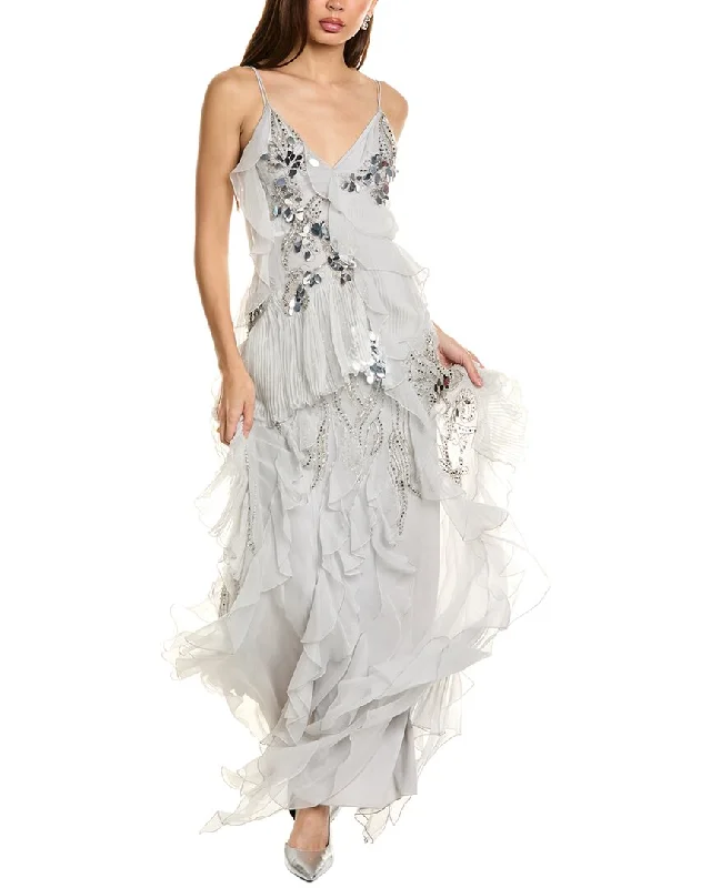 Alberta Ferretti Embellished Silk Gown Open-back unclassified dresses