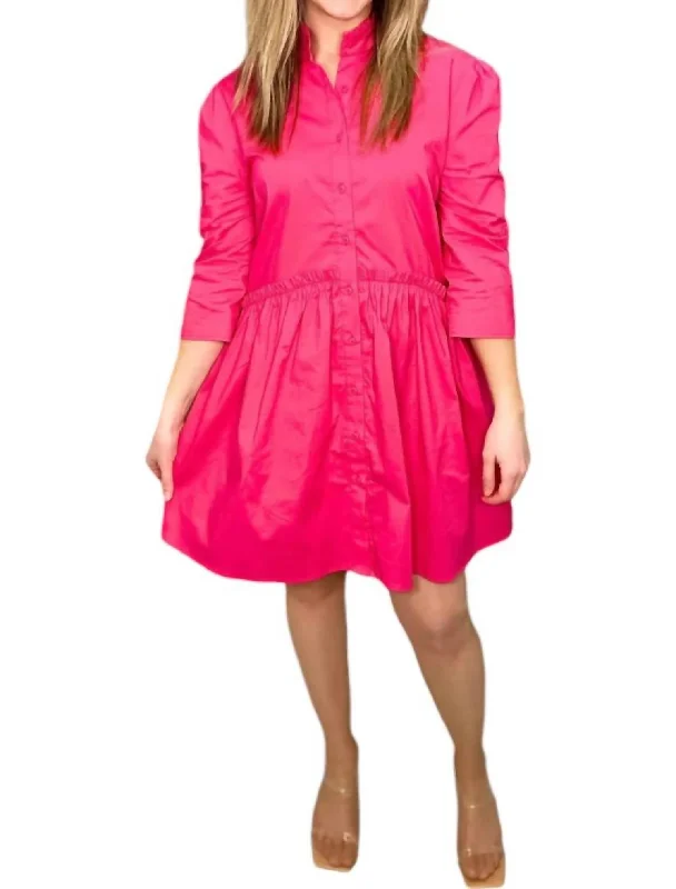 Cammie Dress In Bright Pink Bright color unclassified dresses