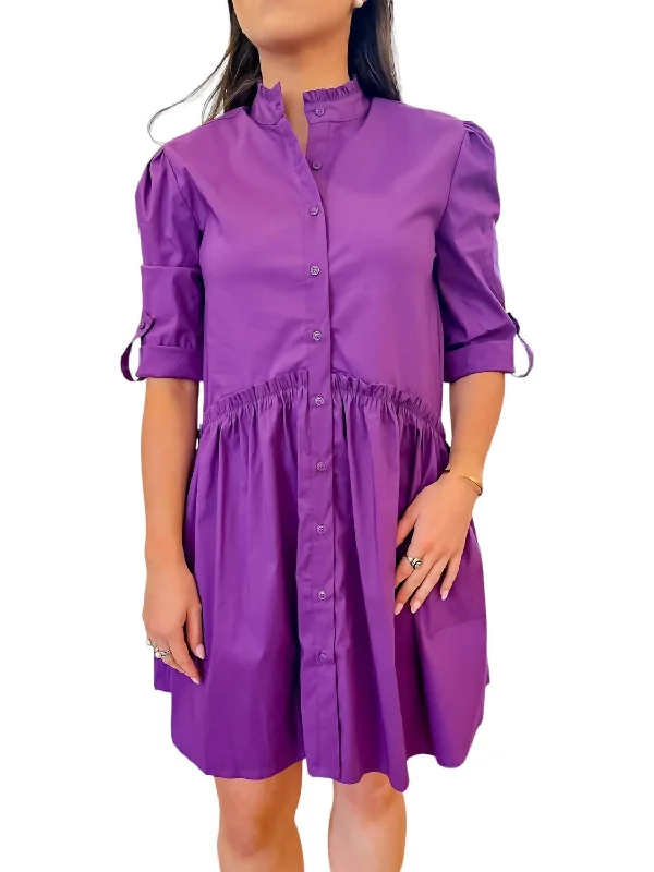 Cammie Dress In Deep Purple Color block unclassified dresses