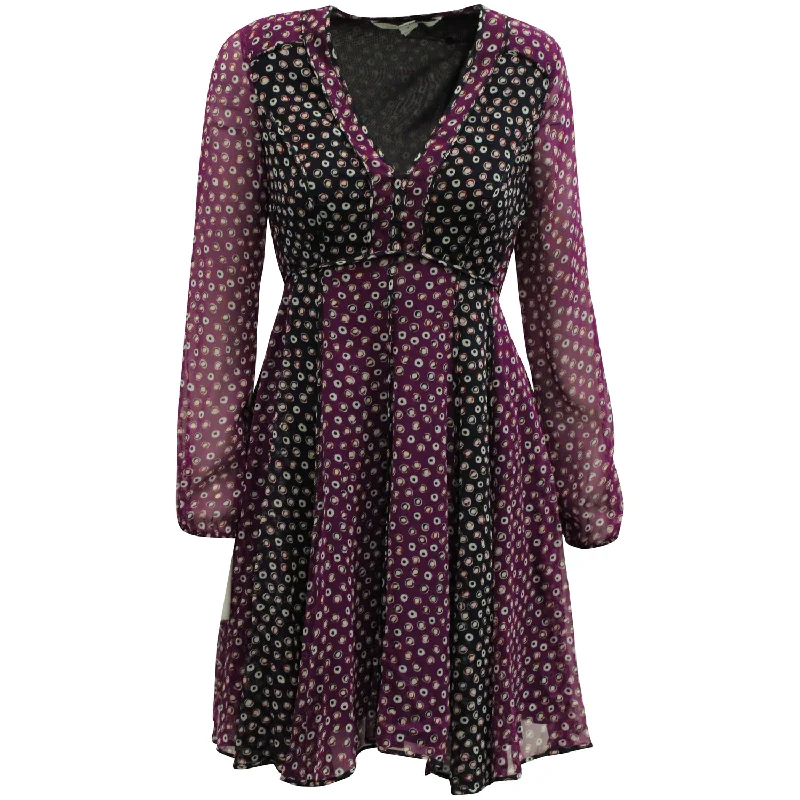 Diane Von Furstenberg Ivetta Dress in Purple Silk Metallic unclassified dresses