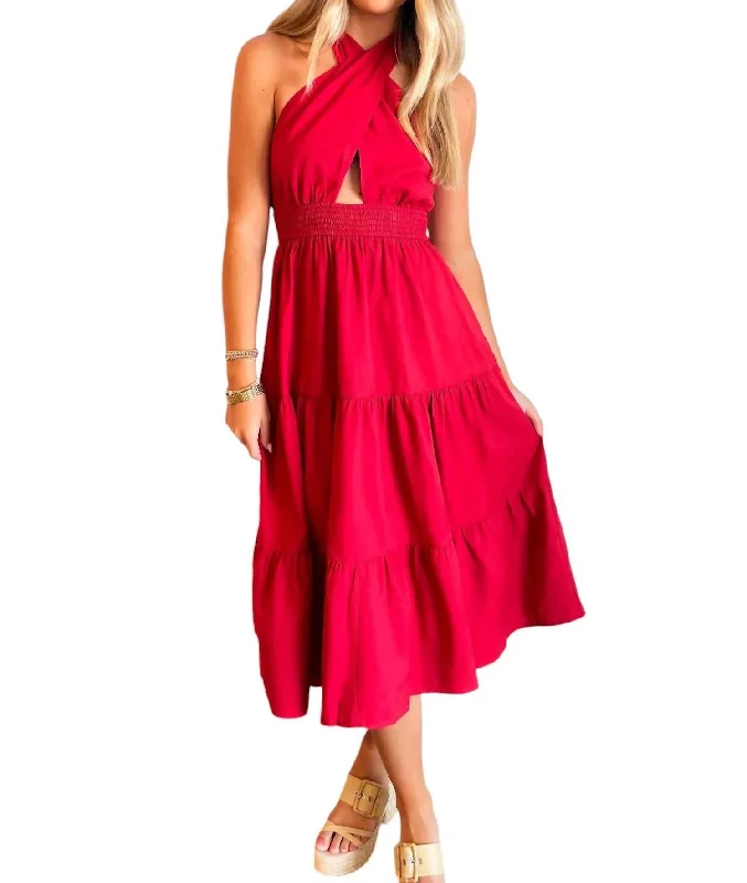 Every Occasion Midi Dress In Red Midi Skirt Fashion