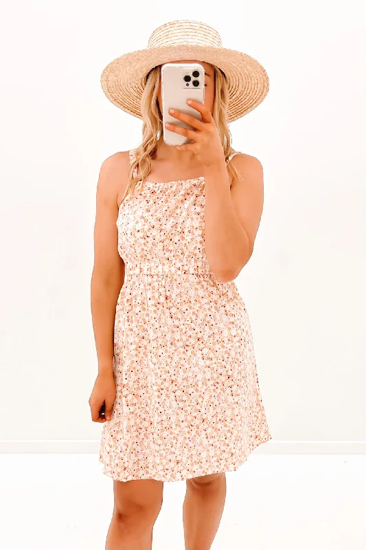 Flower Garden Reversible Dress Peach Sunset Backless unclassified dresses