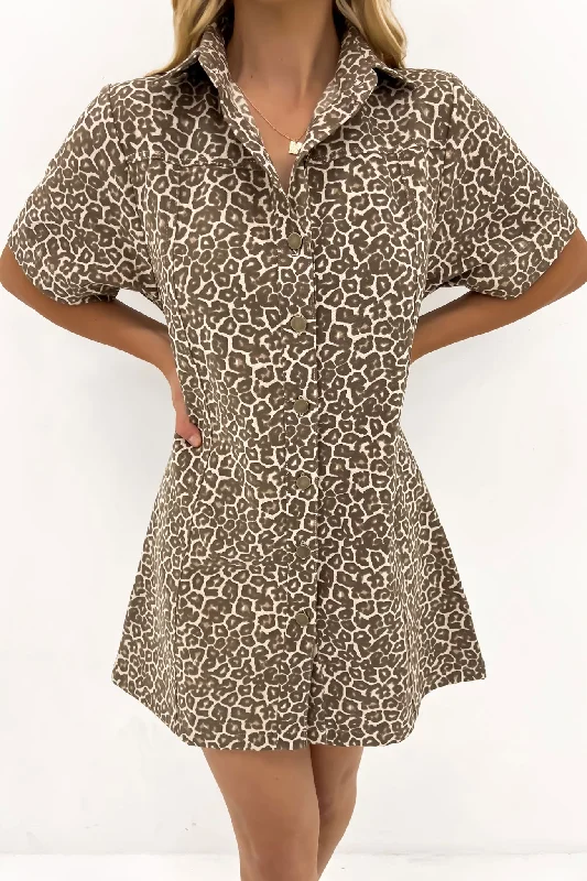 Hallie Dress Hazel Leopard Beaded unclassified dresses