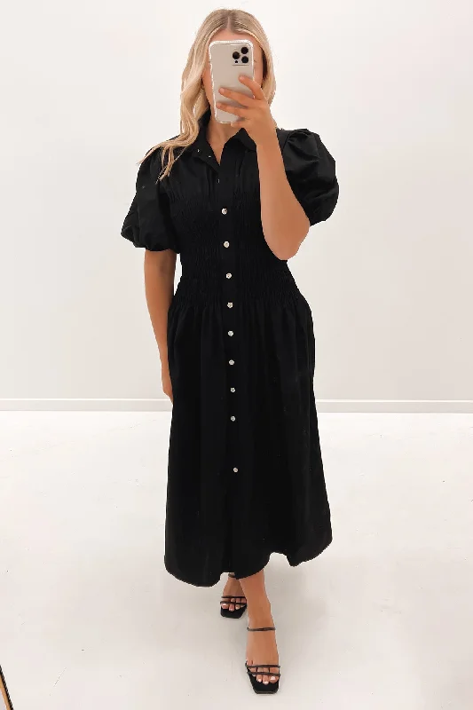 Imogen Midi Dress Black Winter Midi Outfit