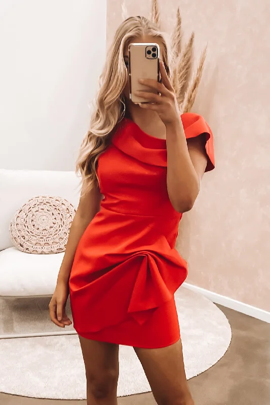 Into The Deep Dress Red One-shoulder unclassified dresses