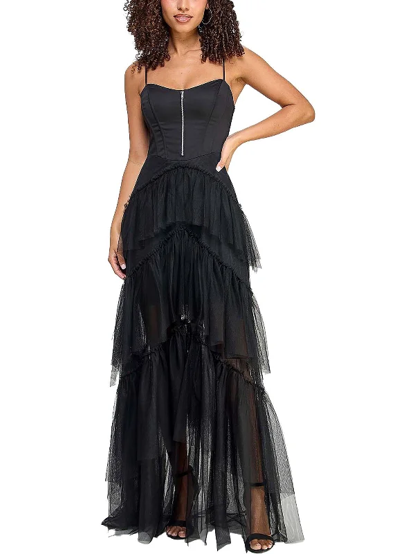 Juniors Womens Corset Tiered Evening Dress Dark color unclassified dresses