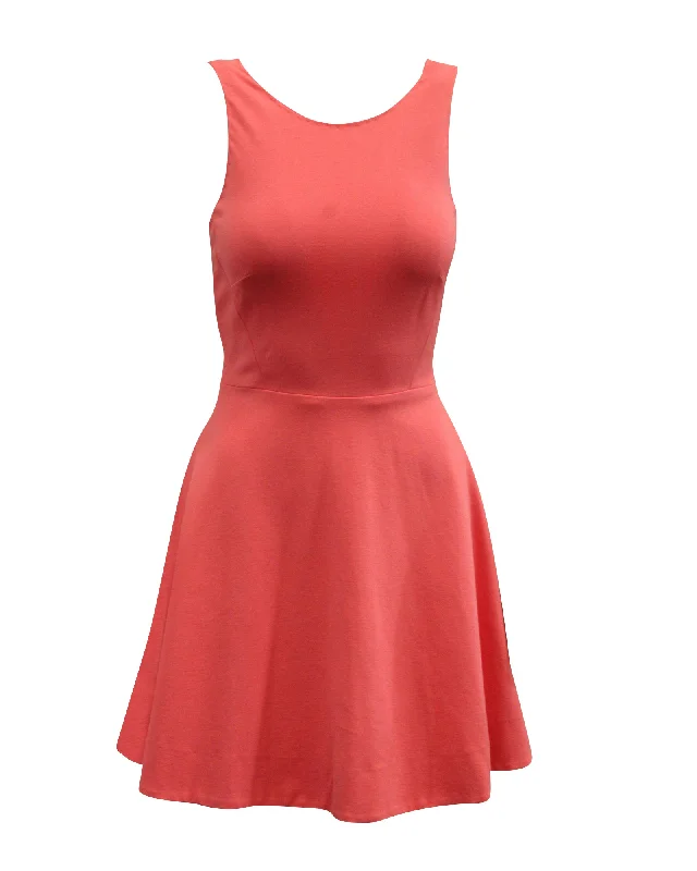 Kate Spade Ponte Bow Back Fit & Flare Dress in Pink Viscose Ruched unclassified dresses