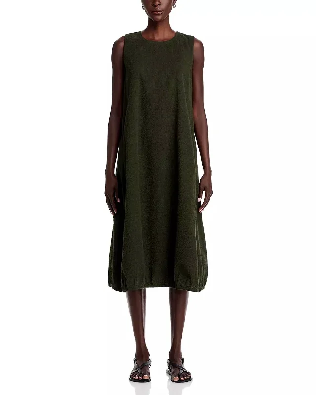 Lantern Dress In Seaweed Cotton unclassified dresses