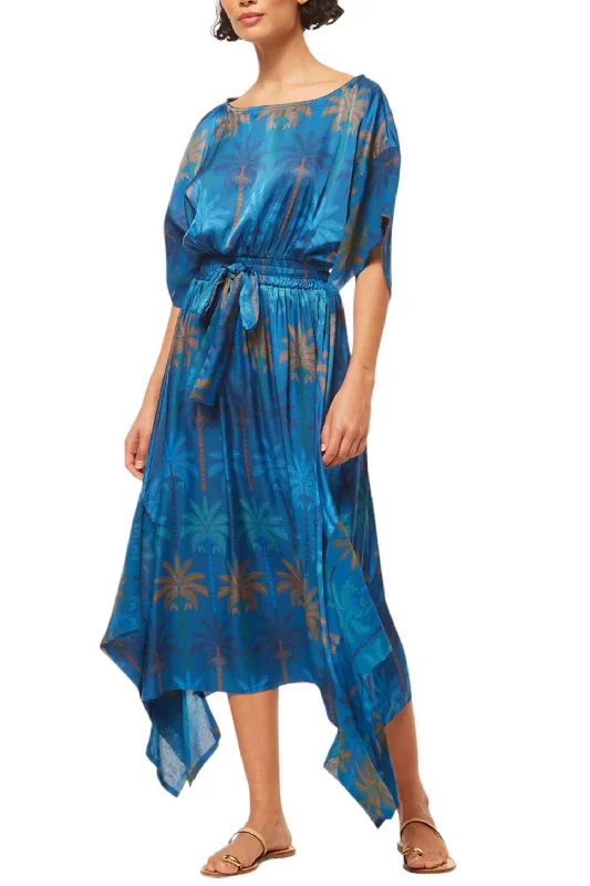 Martina Dress In Cobalt Palms Mix High-end unclassified dresses