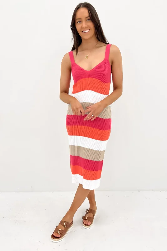 Molly Knit Dress Sunset Stripe Lace unclassified dresses