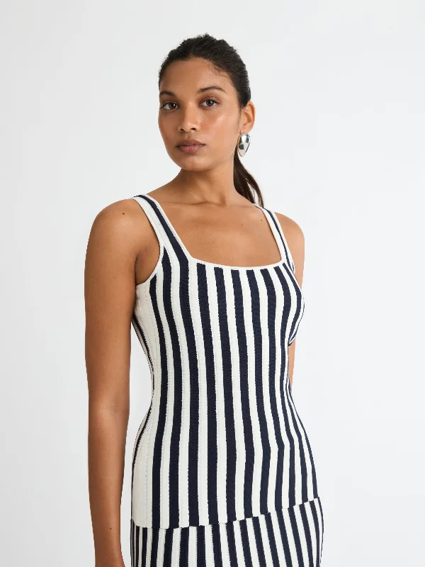 MONICA STRIPE KNIT TOP Flowy unclassified dresses